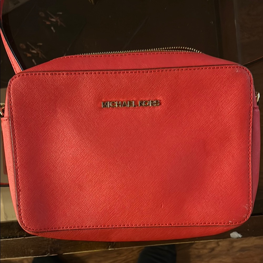 Michael Kors Red Saffiano Crossbody Bag